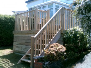 New Conservatory, external wooden decking and stairs, building, decking and Joinery work by HMC Joinery & Building, Belfast, N. Ireland